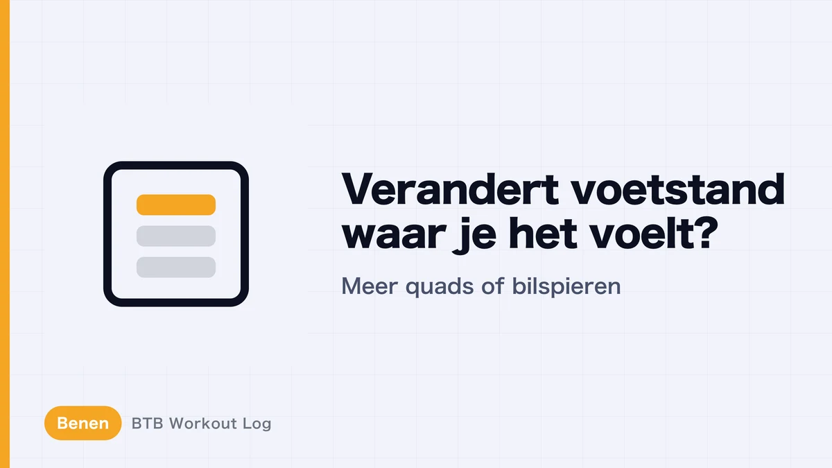 Leg press voetpositie en voetbreedte: meer quadriceps of bilspieren?