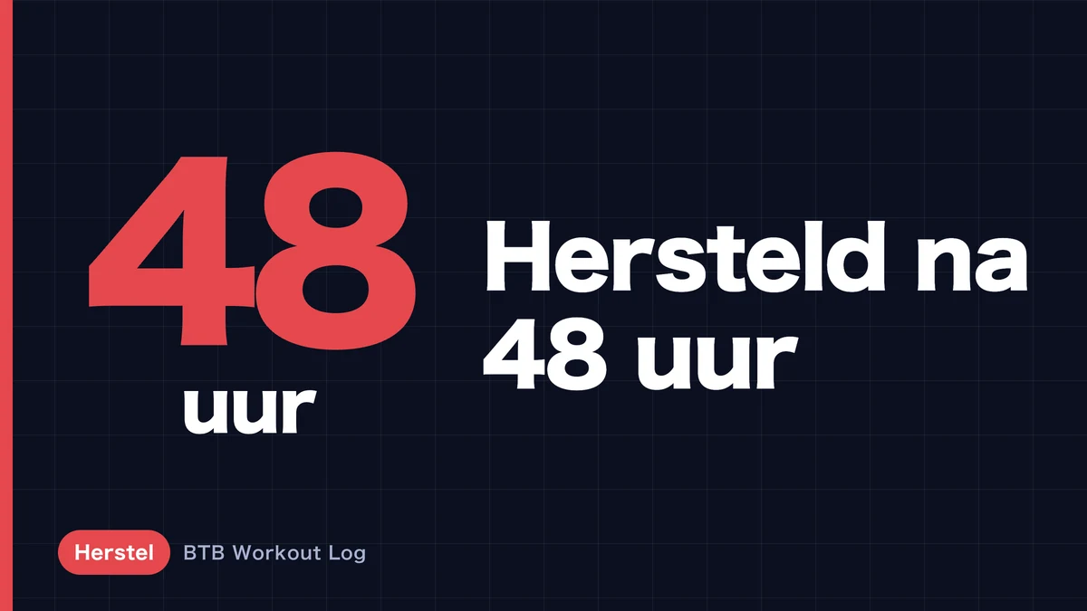 Is het waar dat spiertraining 48 uur herstel nodig heeft?