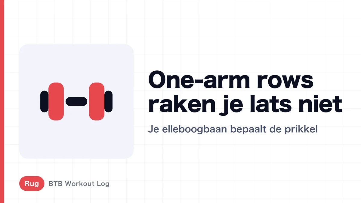 One-arm dumbbell row niet in je lats | Je elleboogbaan maakt het verschil