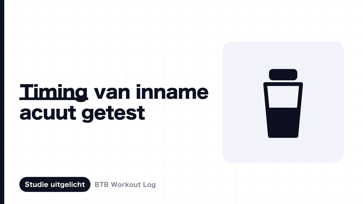 Een afbeelding die de timing van de voedingsinname voor en na spiertraining laat zien met behulp van twee shakers en een klok
