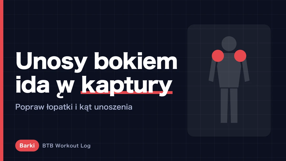 Unoszenie hantli bokiem angażuje tylko kaptury | Technika na środkowy akton barków