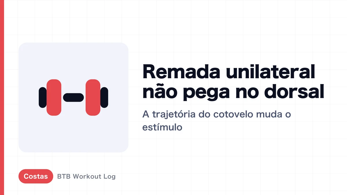 Remada unilateral com halter não pega o dorsal? | Corrija a trajetória do cotovelo