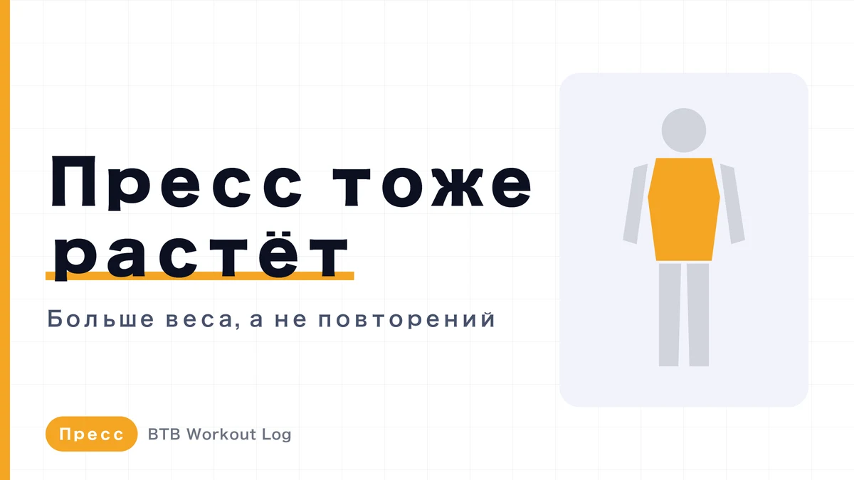 Мышечная гипертрофия пресса: для объёма важнее вес, а не многоповторка