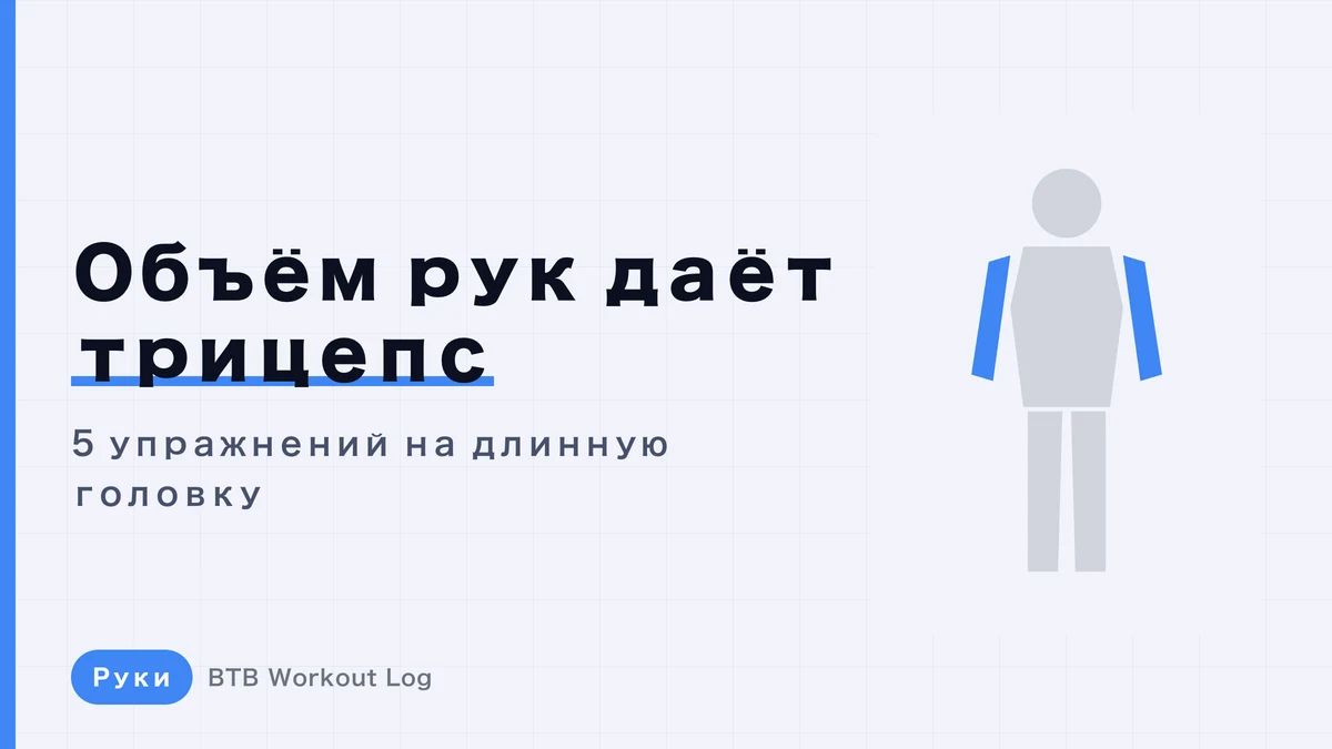 Длинная головка трицепса: 5 упражнений | Как увеличить объём рук