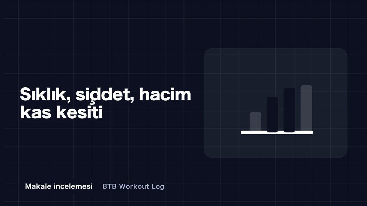 Frekans, yoğunluk ve hacmi gösteren üç eğitim öğesinin merkezde bir araya getirildiği konsept görseli