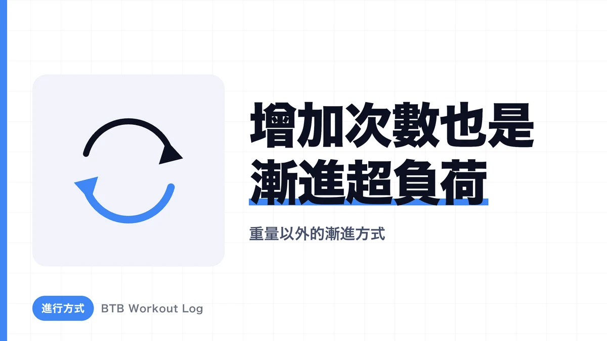 同樣重量為什麼增加次數會推動成長？重量以外的漸進超負荷