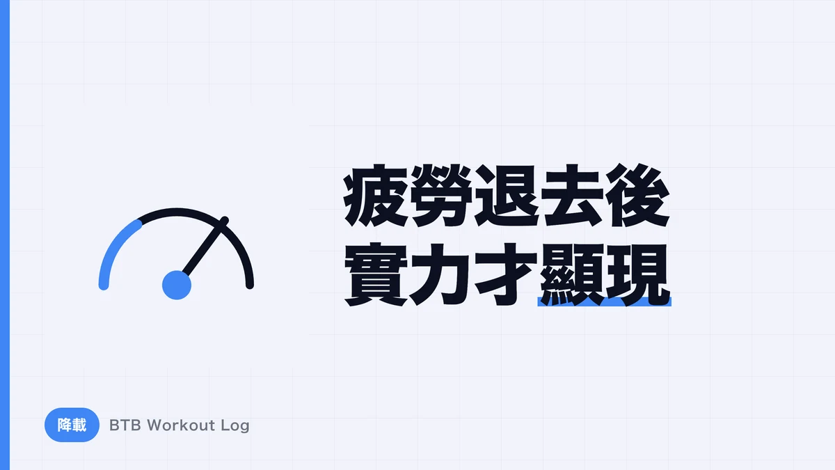 Deload 週後發生什麼？疲勞消退、表現力恢復的機制