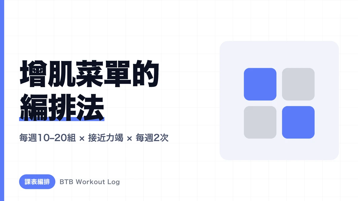 增肌課表完全攻略｜週2至5天可直接套用的全身訓練計畫與動作選擇