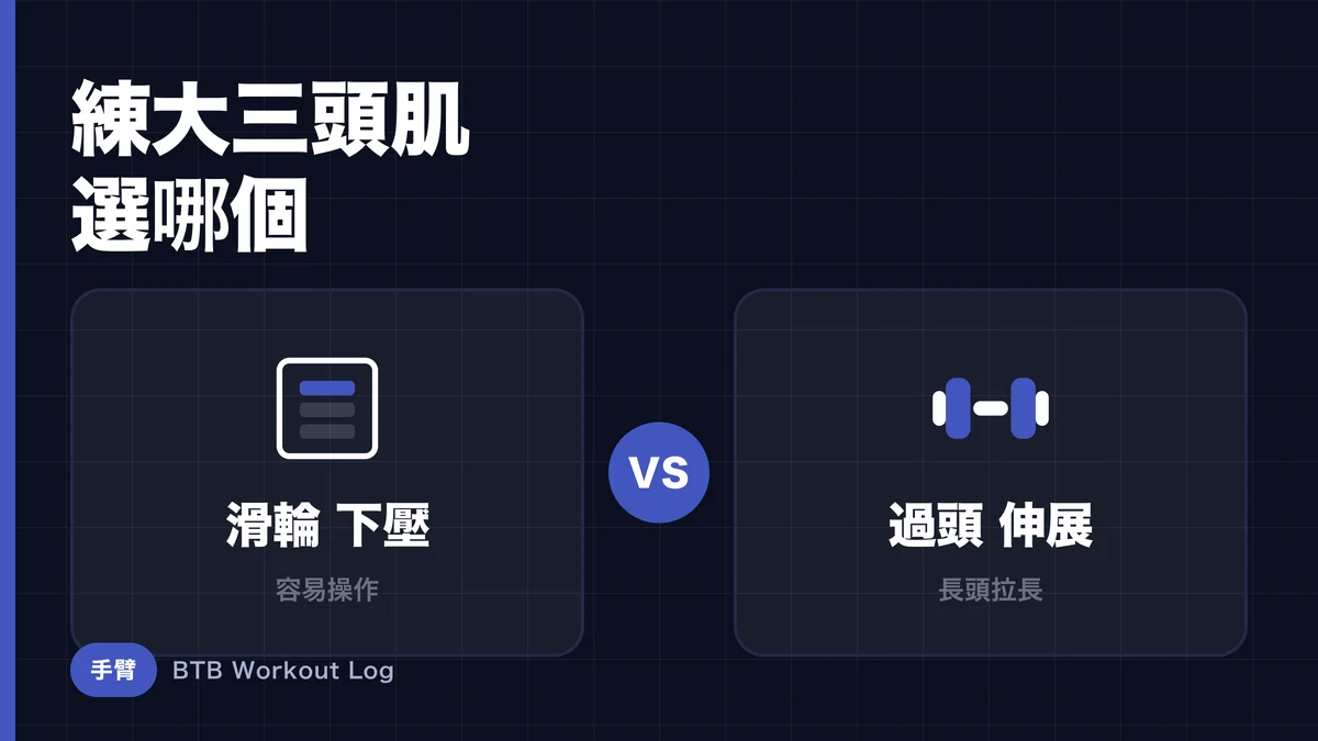 三頭肌下壓 vs 過頭三頭肌伸展 | 想把肱三頭肌練大該選哪個？